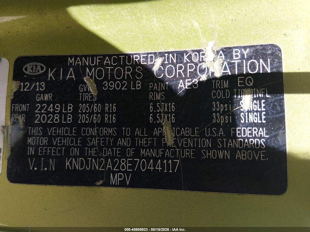 KNDJN2A28E7044117 2014 KIA SOUL photo no. 9