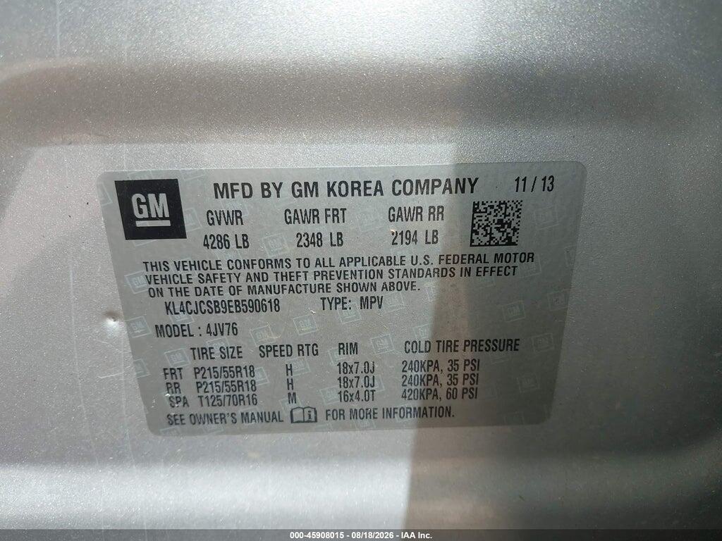 KL4CJCSB9EB590618 2014 BUICK ENCORE photo no. 9
