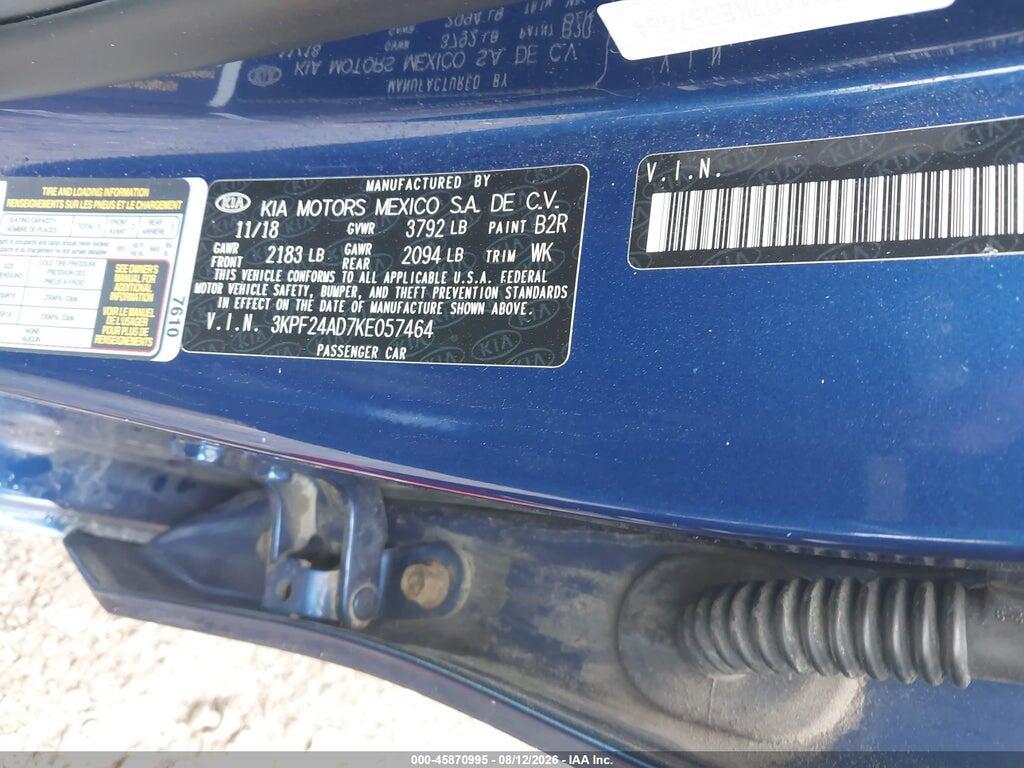 3KPF24AD7KE057464 2019 KIA FORTE photo no. 9