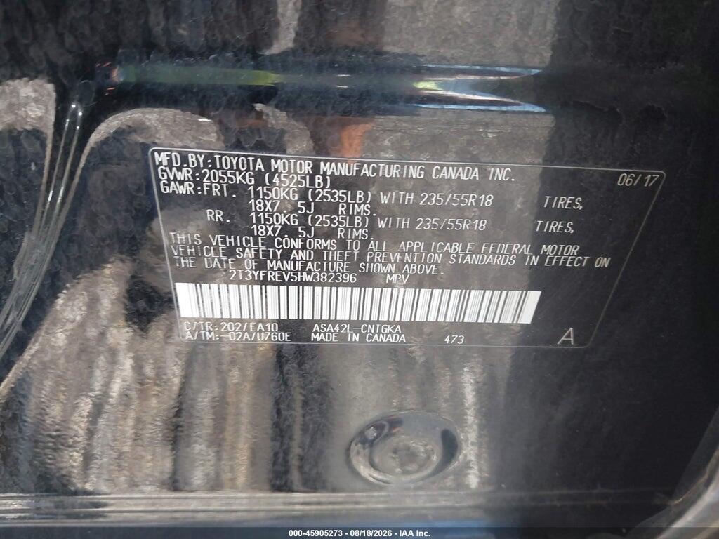 2T3YFREV5HW382396 2017 TOYOTA RAV4 photo no. 9