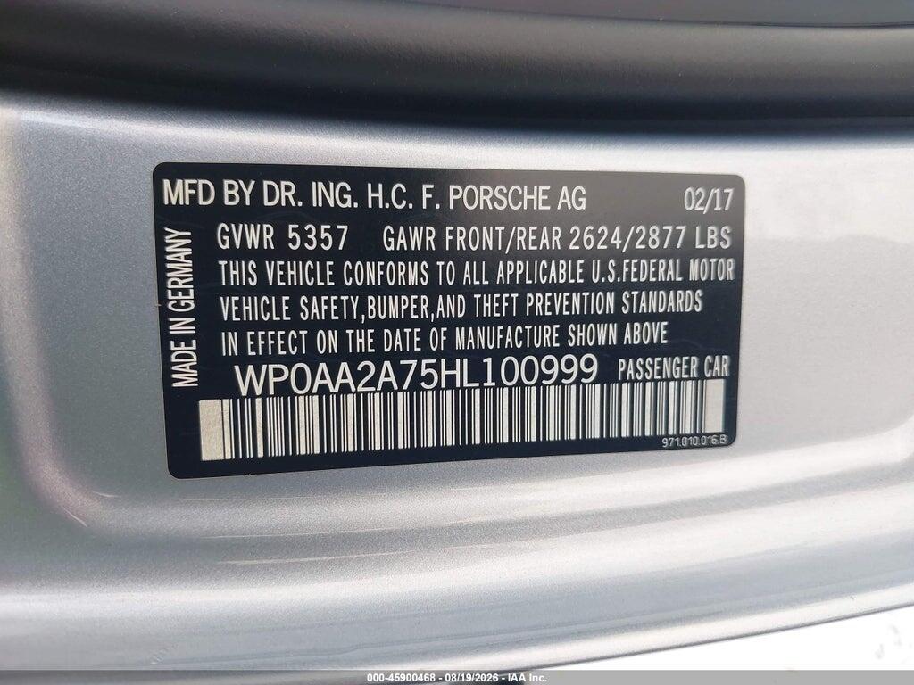 WP0AA2A75HL100999 2017 PORSCHE PANAMERA photo no. 9