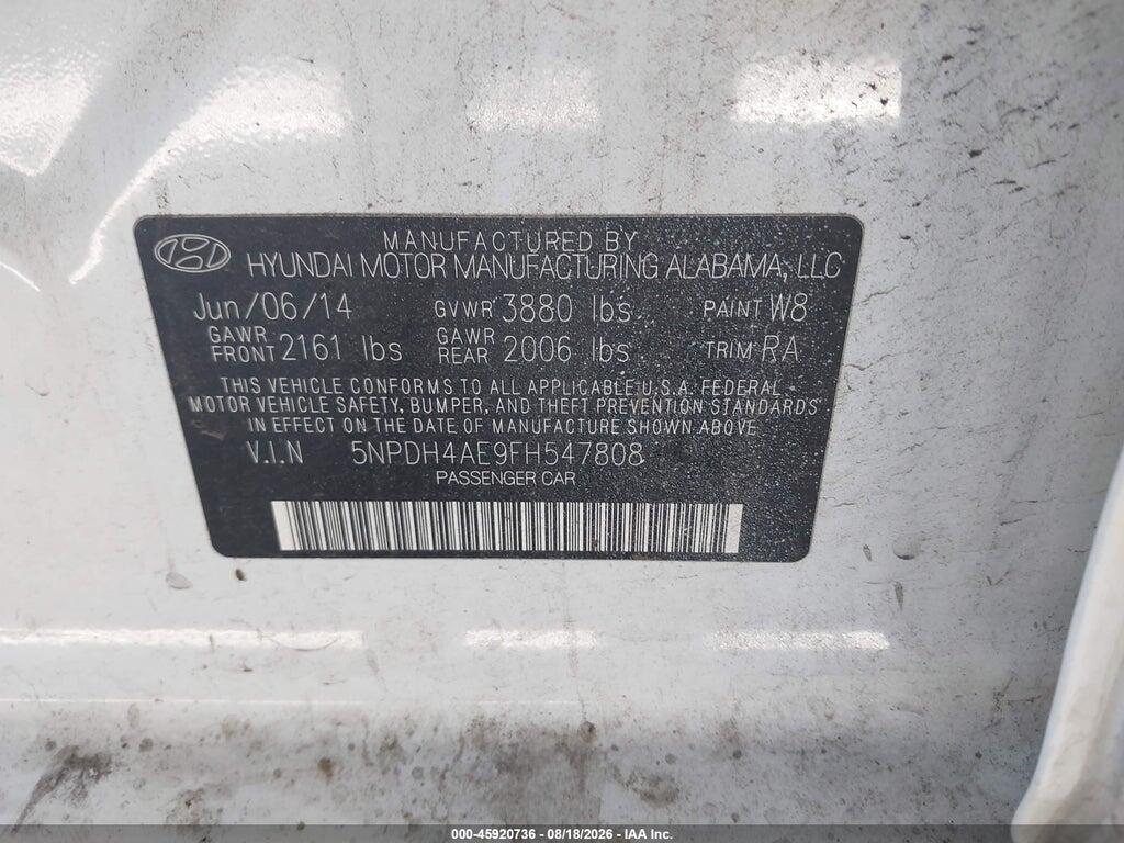 5NPDH4AE9FH547808 2015 HYUNDAI ELANTRA photo no. 9