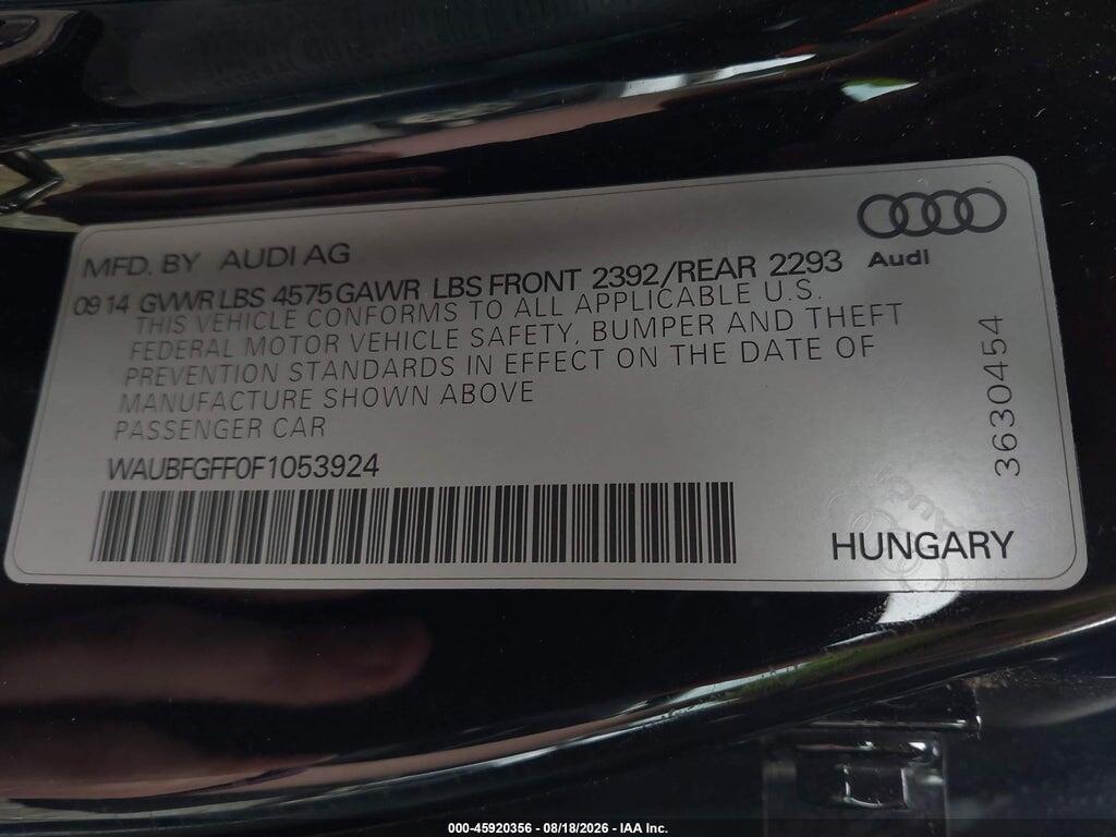 WAUBFGFF0F1053924 2015 AUDI A3 photo no. 9