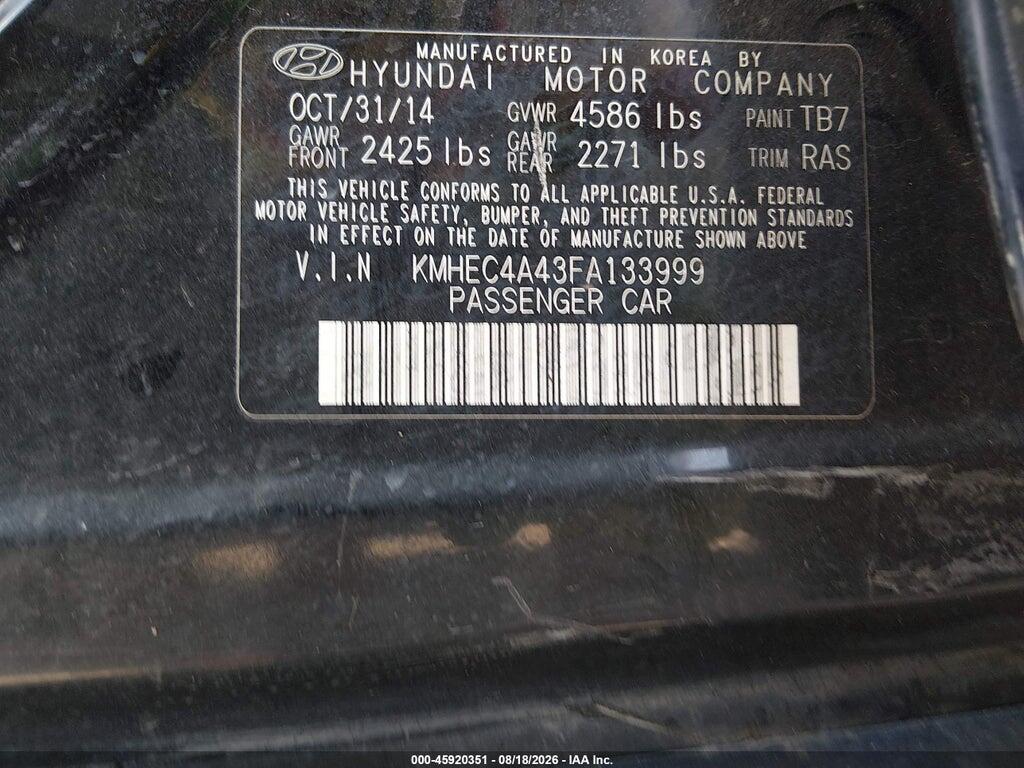 KMHEC4A43FA133999 2015 HYUNDAI SONATA HYBRID photo no. 9