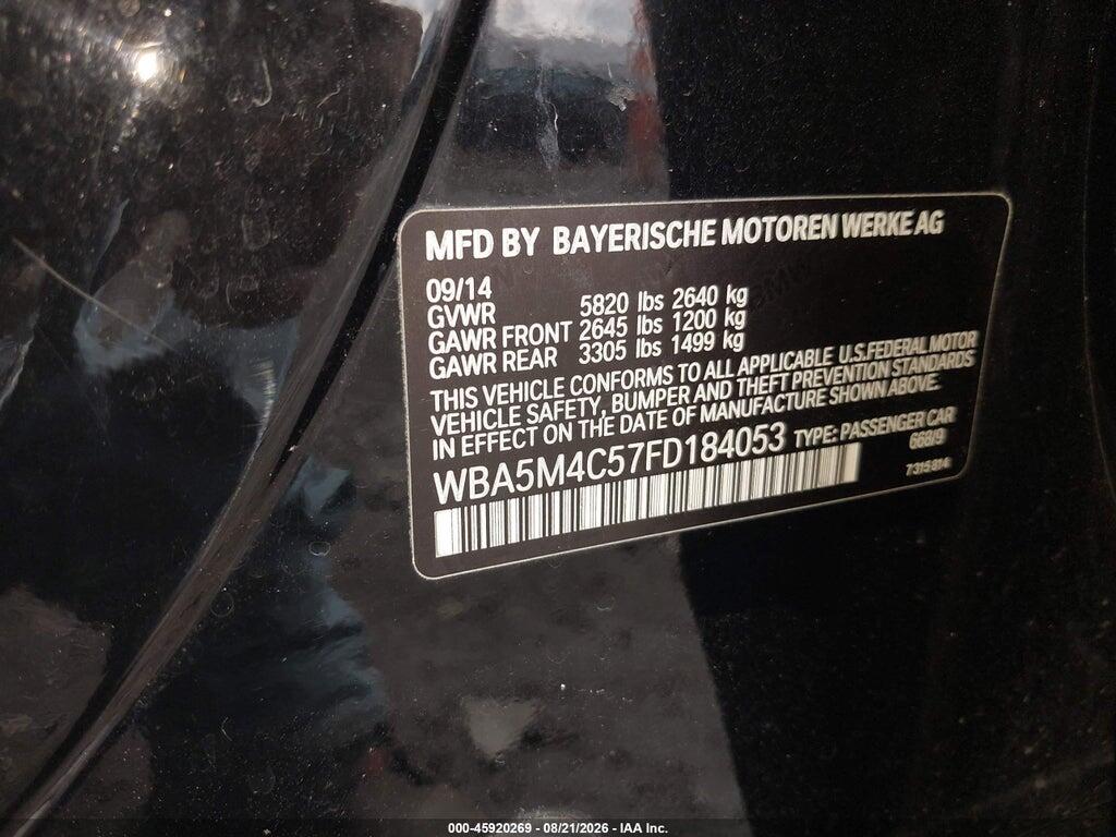 WBA5M4C57FD184053 2015 BMW 535I GRAN TURISMO photo no. 9