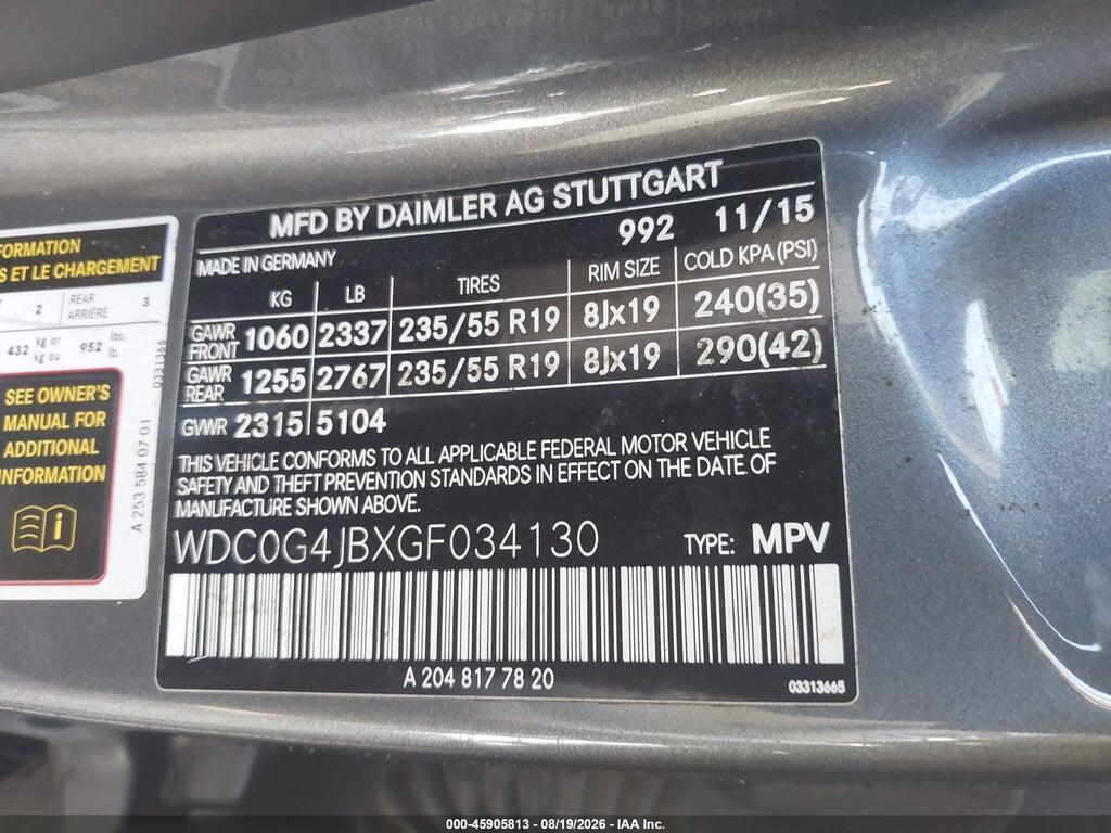 WDC0G4JBXGF034130 2016 MERCEDES-BENZ GLC 300 photo no. 9
