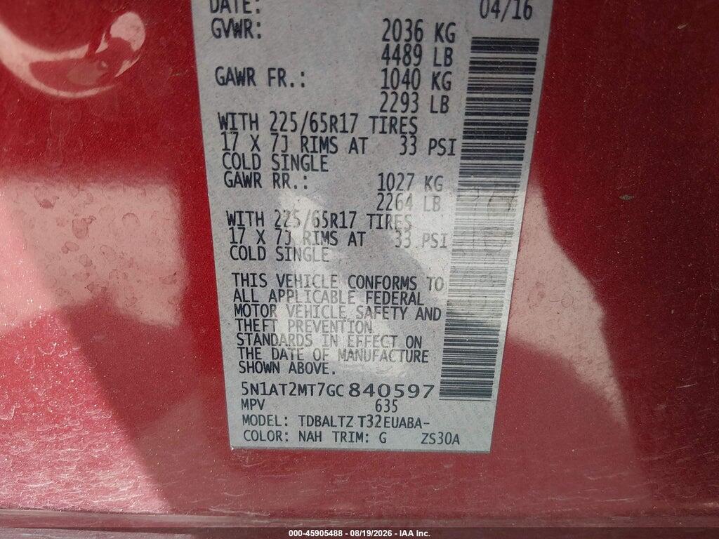 5N1AT2MT7GC840597 2016 NISSAN ROGUE photo no. 9