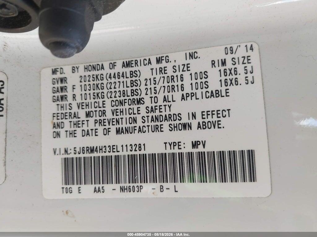 5J6RM4H33EL113281 2014 HONDA CR-V photo no. 9