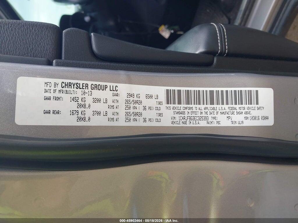 1C4RJFBG3EC325393 2014 JEEP GRAND CHEROKEE photo no. 9