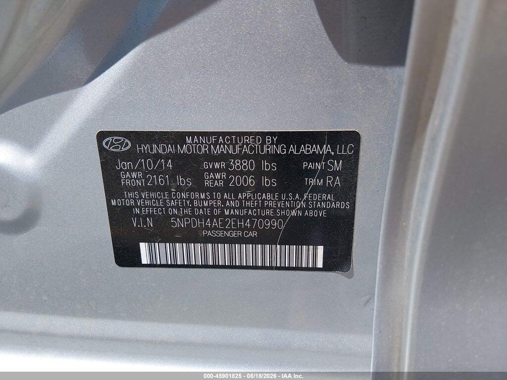 5NPDH4AE2EH470990 2014 HYUNDAI ELANTRA photo no. 9