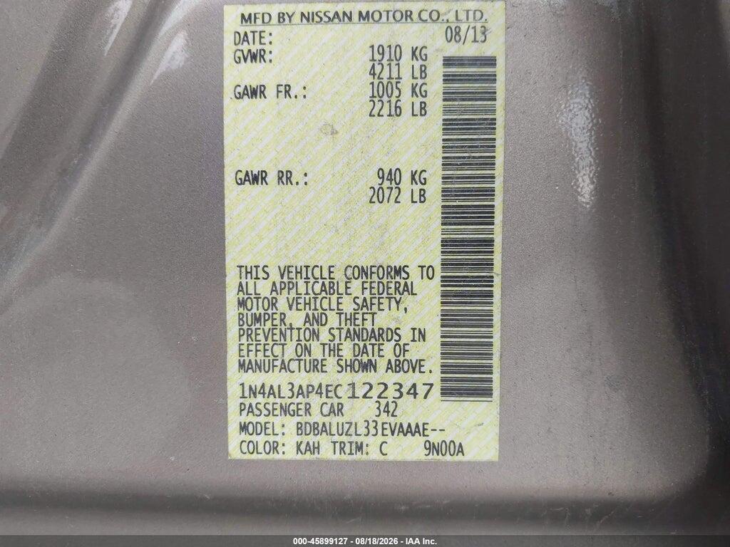1N4AL3AP4EC122347 2014 NISSAN ALTIMA photo no. 9