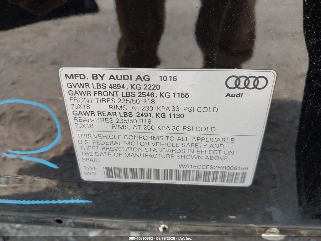 WA1ECCFS2HR008156 2017 AUDI Q3 photo no. 9