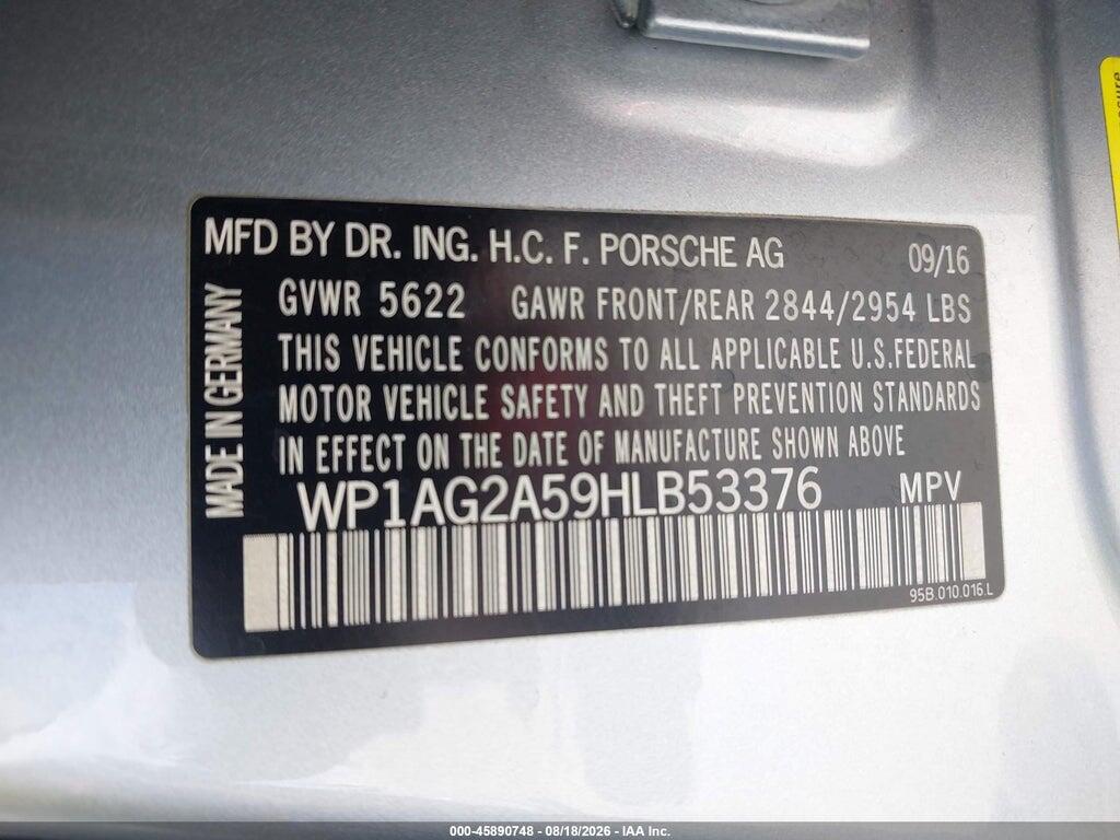 WP1AG2A59HLB53376 2017 PORSCHE MACAN photo no. 9