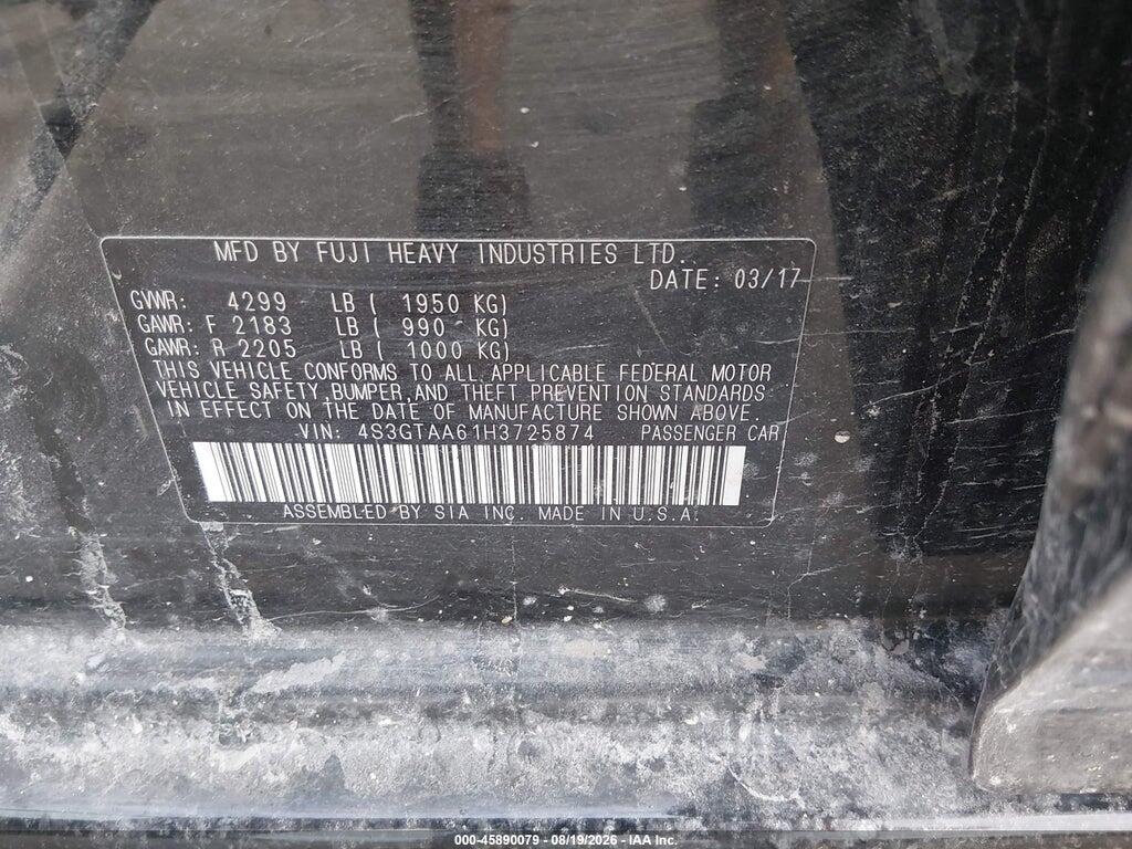 4S3GTAA61H3725874 2017 SUBARU IMPREZA photo no. 9