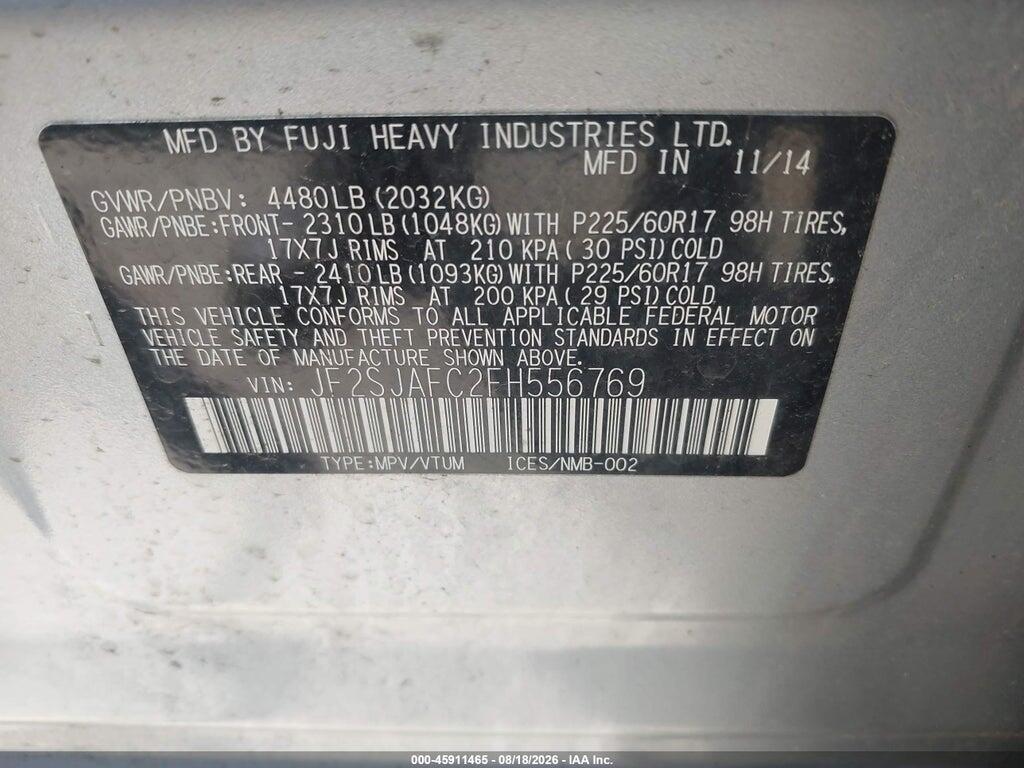 JF2SJAFC2FH556769 2015 SUBARU FORESTER photo no. 9