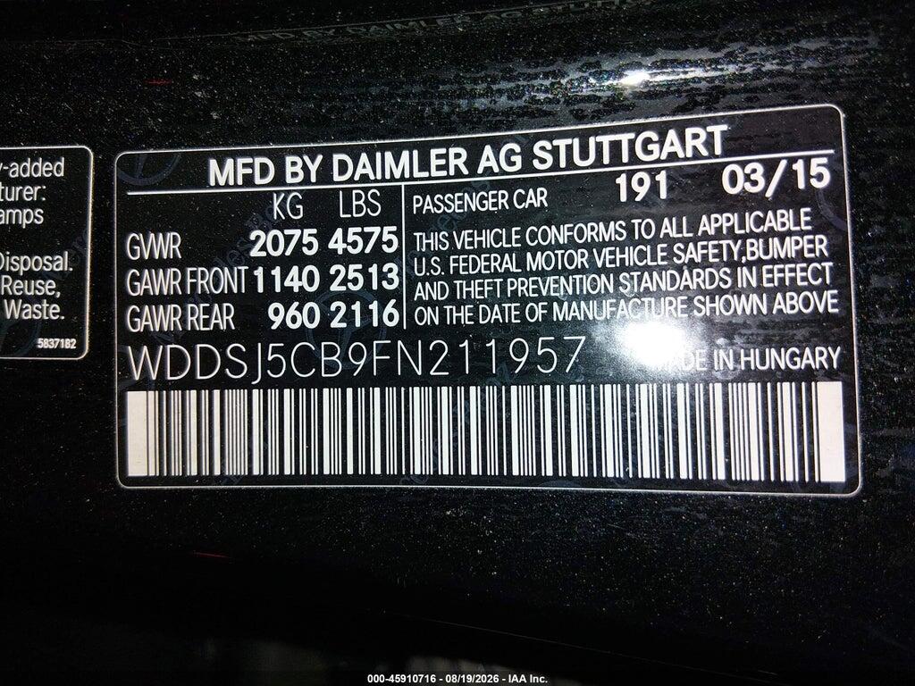 WDDSJ5CB9FN211957 2015 MERCEDES-BENZ CLA 45 AMG photo no. 9