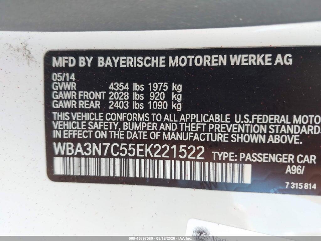 WBA3N7C55EK221522 2014 BMW 428I photo no. 9