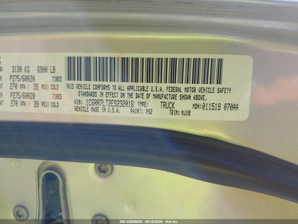 1C6RR7LT2ES232016 2014 RAM 1500 photo no. 9
