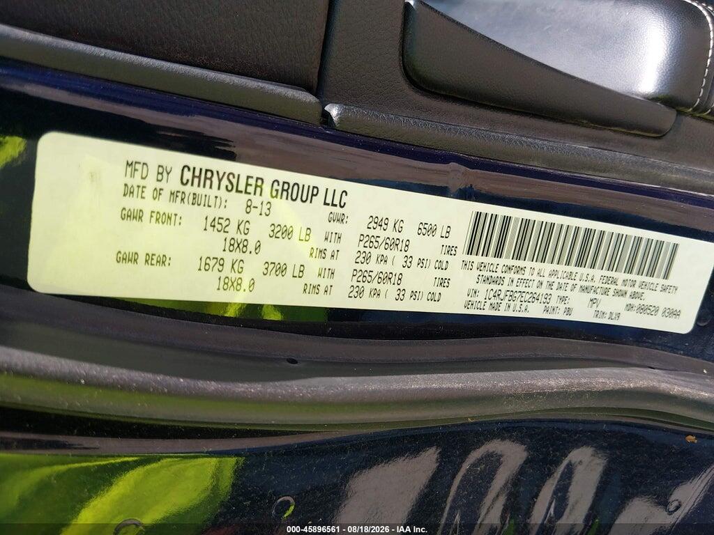1C4RJFBG7EC264193 2014 JEEP GRAND CHEROKEE photo no. 9