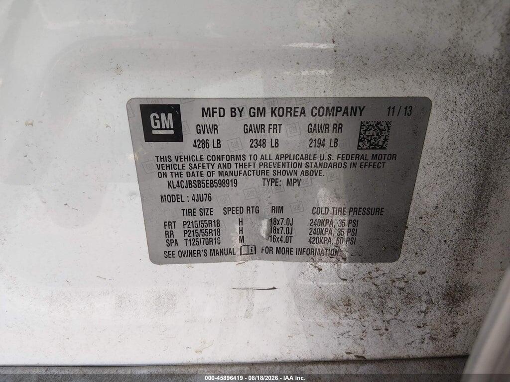 KL4CJBSB5EB598919 2014 BUICK ENCORE photo no. 9
