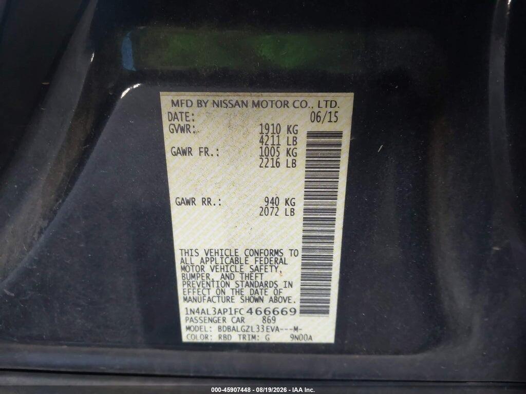 1N4AL3AP1FC466669 2015 NISSAN ALTIMA photo no. 9