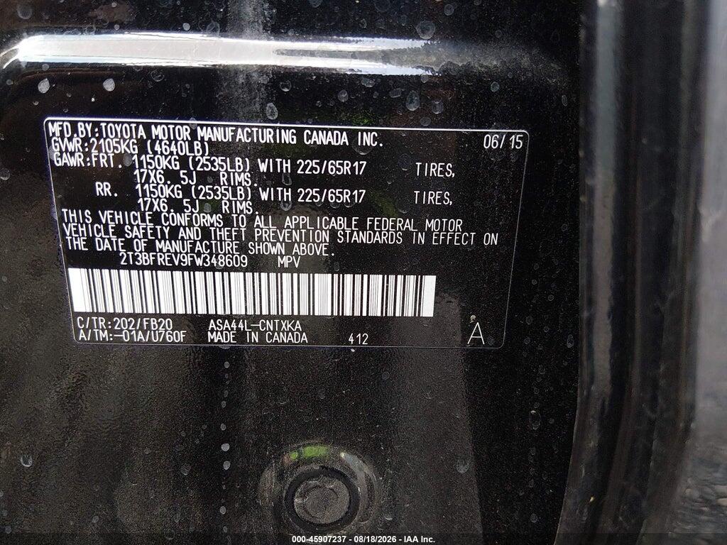 2T3BFREV9FW348609 2015 TOYOTA RAV4 photo no. 9