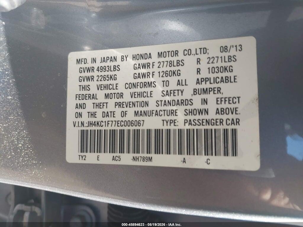 JH4KC1F77EC006067 2014 ACURA RLX photo no. 9
