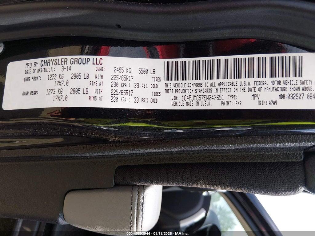 1C4PJMCS7EW247651 2014 JEEP CHEROKEE photo no. 9