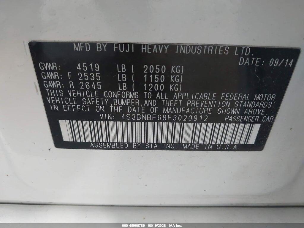 4S3BNBF68F3020912 2015 SUBARU LEGACY photo no. 9