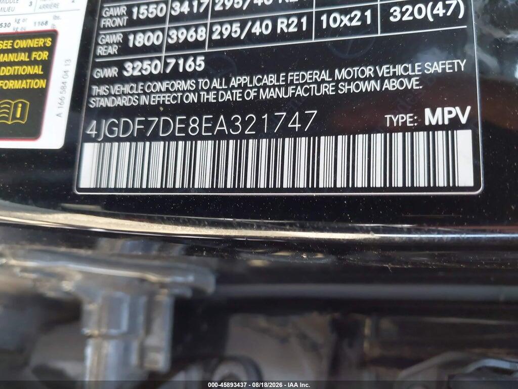 4JGDF7DE8EA321747 2014 MERCEDES-BENZ GL 550 photo no. 9