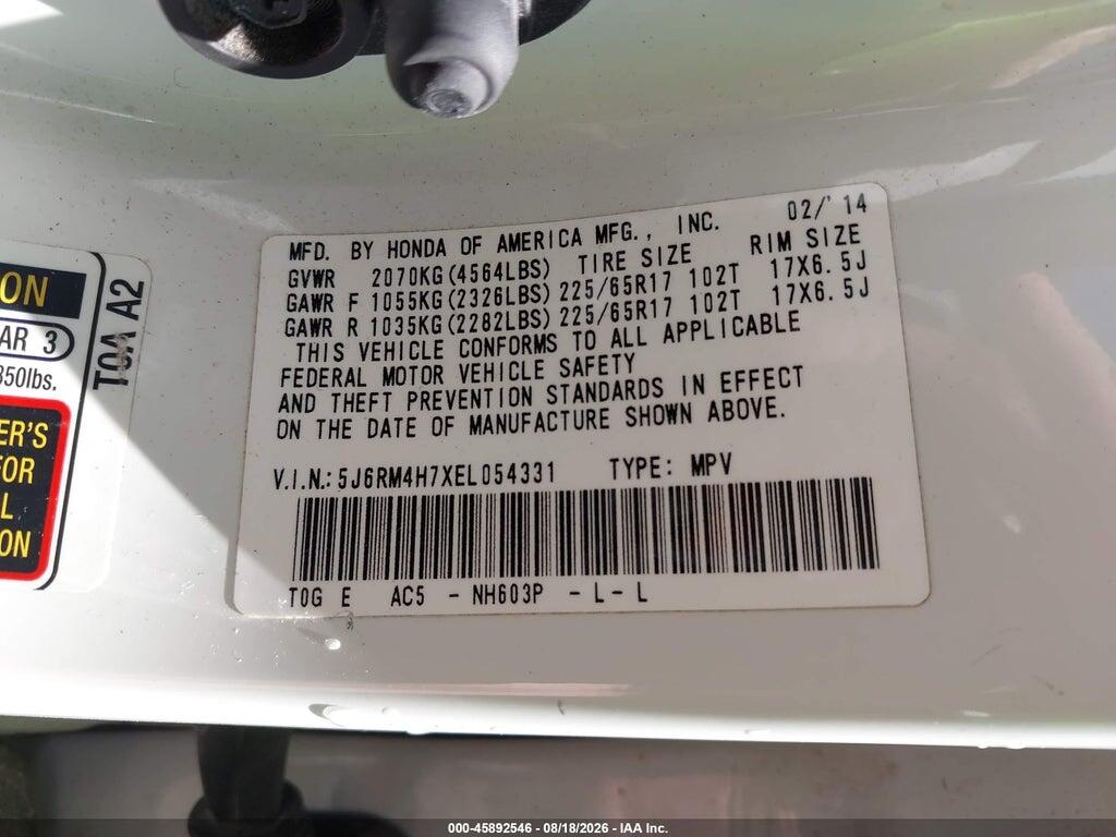5J6RM4H7XEL054331 2014 HONDA CR-V photo no. 9