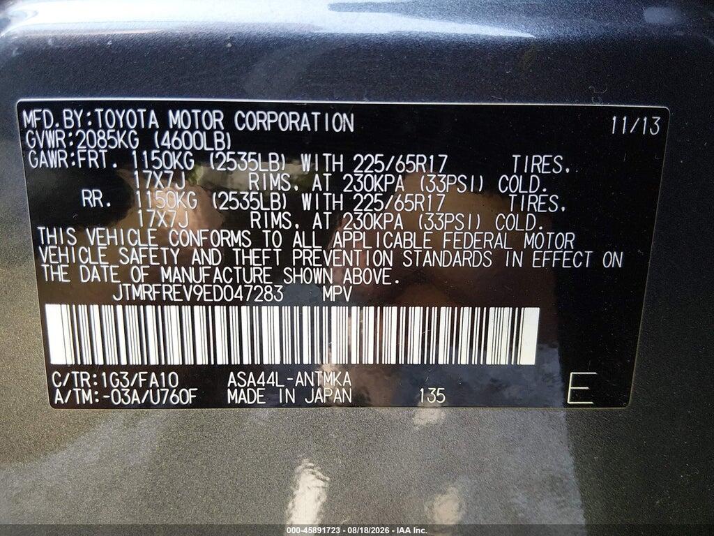 JTMRFREV9ED047283 2014 TOYOTA RAV4 photo no. 9