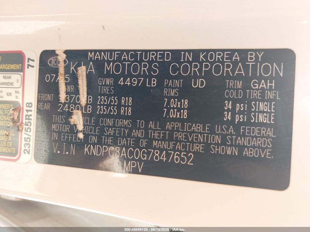 KNDPC3AC0G7847652 2016 KIA SPORTAGE photo no. 9