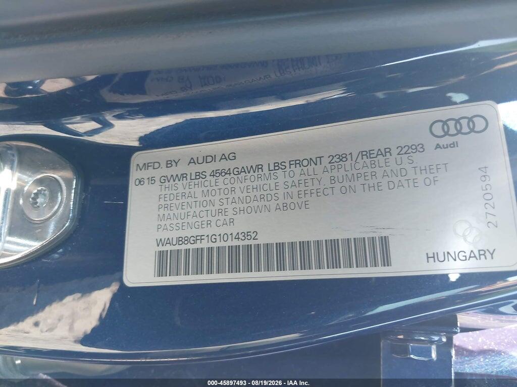 WAUB8GFF1G1014352 2016 AUDI A3 photo no. 9