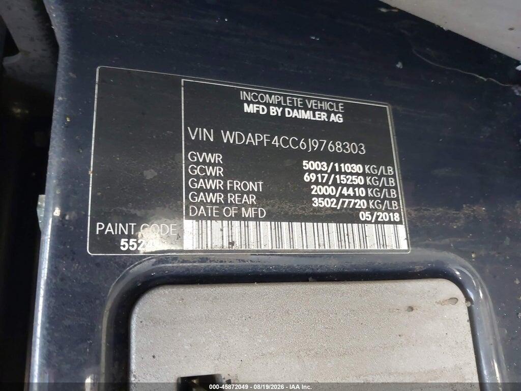 WDAPF4CC6J9768303 2018 MERCEDES-BENZ SPRINTER 3500 photo no. 9