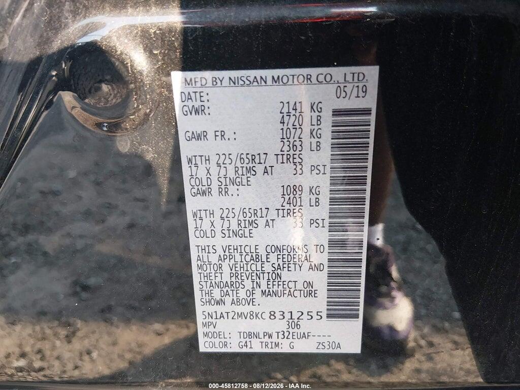 5N1AT2MV8KC831255 2019 NISSAN ROGUE photo no. 9