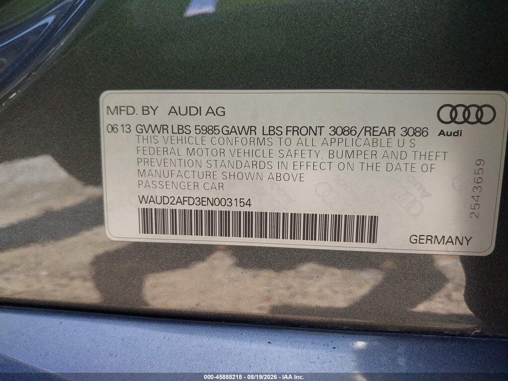 WAUD2AFD3EN003154 2014 AUDI S8 photo no. 9