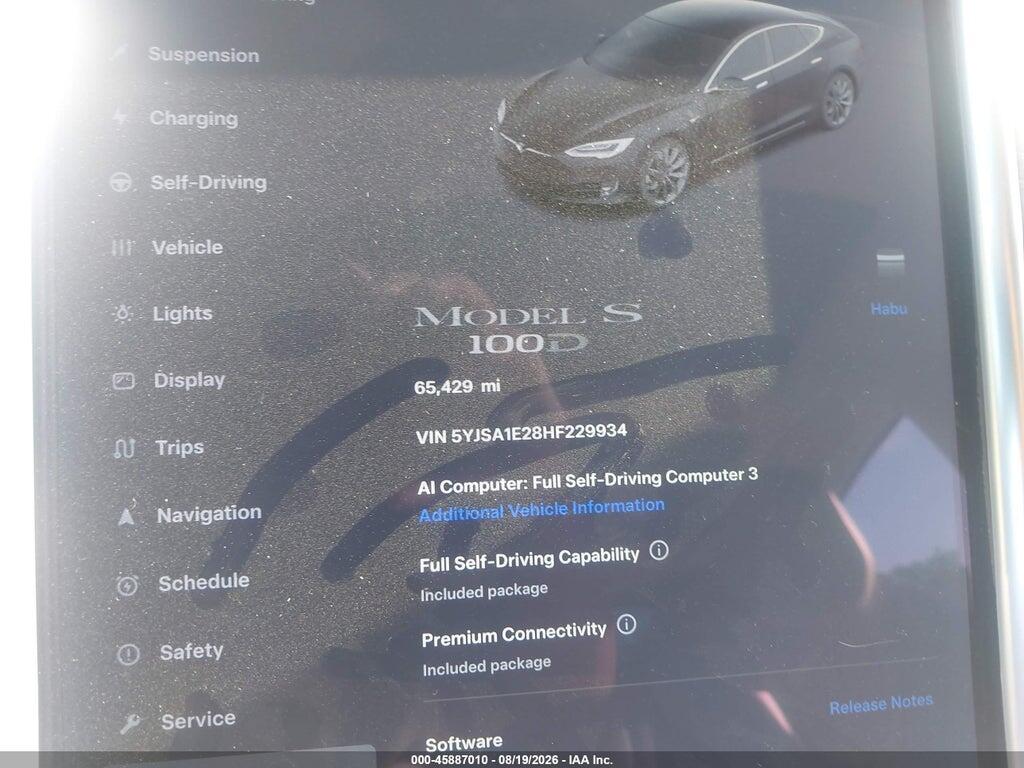 5YJSA1E28HF229934 2017 TESLA MODEL S photo no. 7
