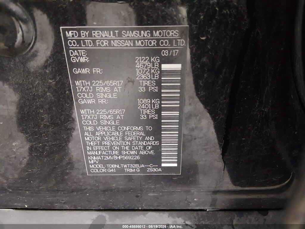 KNMAT2MV8HP569226 2017 NISSAN ROGUE photo no. 9