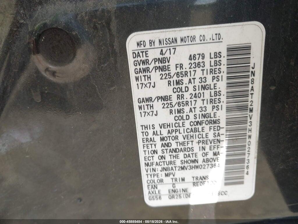 JN8AT2MV3HW027364 2017 NISSAN ROGUE photo no. 9
