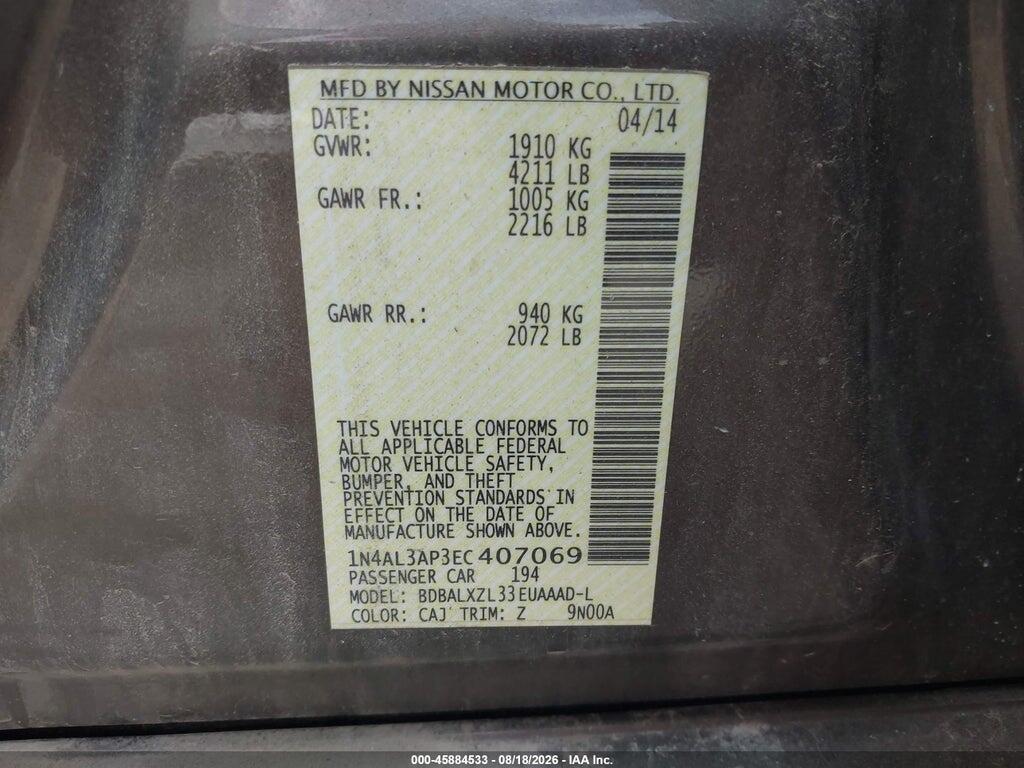 1N4AL3AP3EC407069 2014 NISSAN ALTIMA photo no. 9