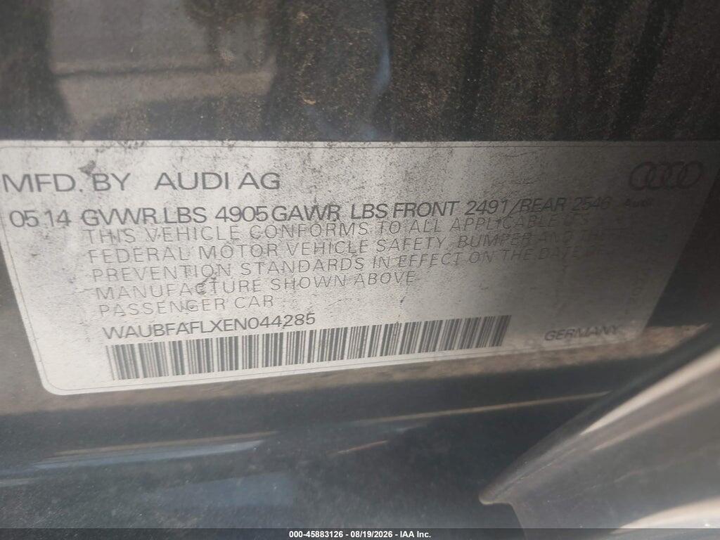 WAUBFAFLXEN044285 2014 AUDI A4 photo no. 9