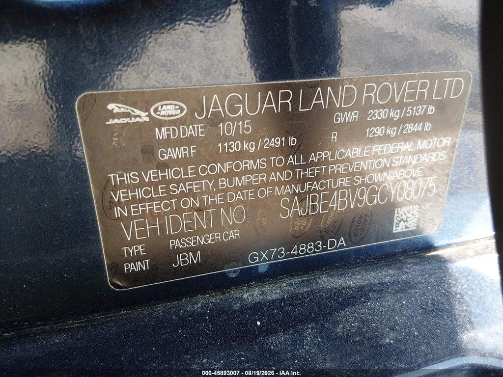 SAJBE4BV9GCY08075 2016 JAGUAR XF photo no. 9