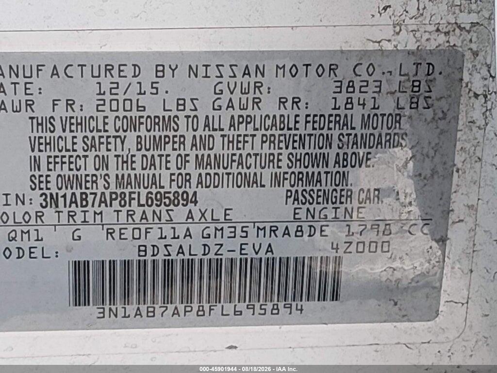 3N1AB7AP8FL695894 2015 NISSAN SENTRA photo no. 9