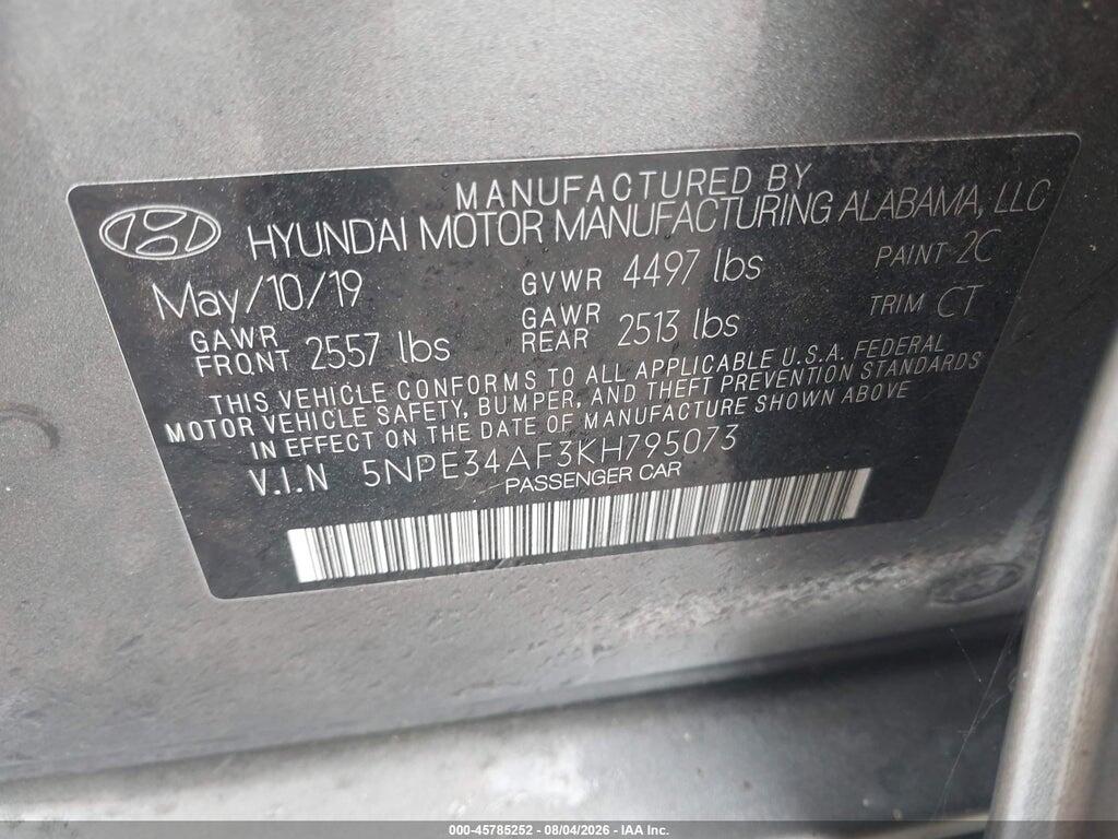 5NPE34AF3KH795073 2019 HYUNDAI SONATA photo no. 9