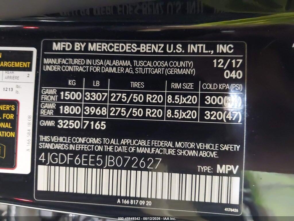 4JGDF6EE5JB072627 2018 MERCEDES-BENZ GLS 450 photo no. 9