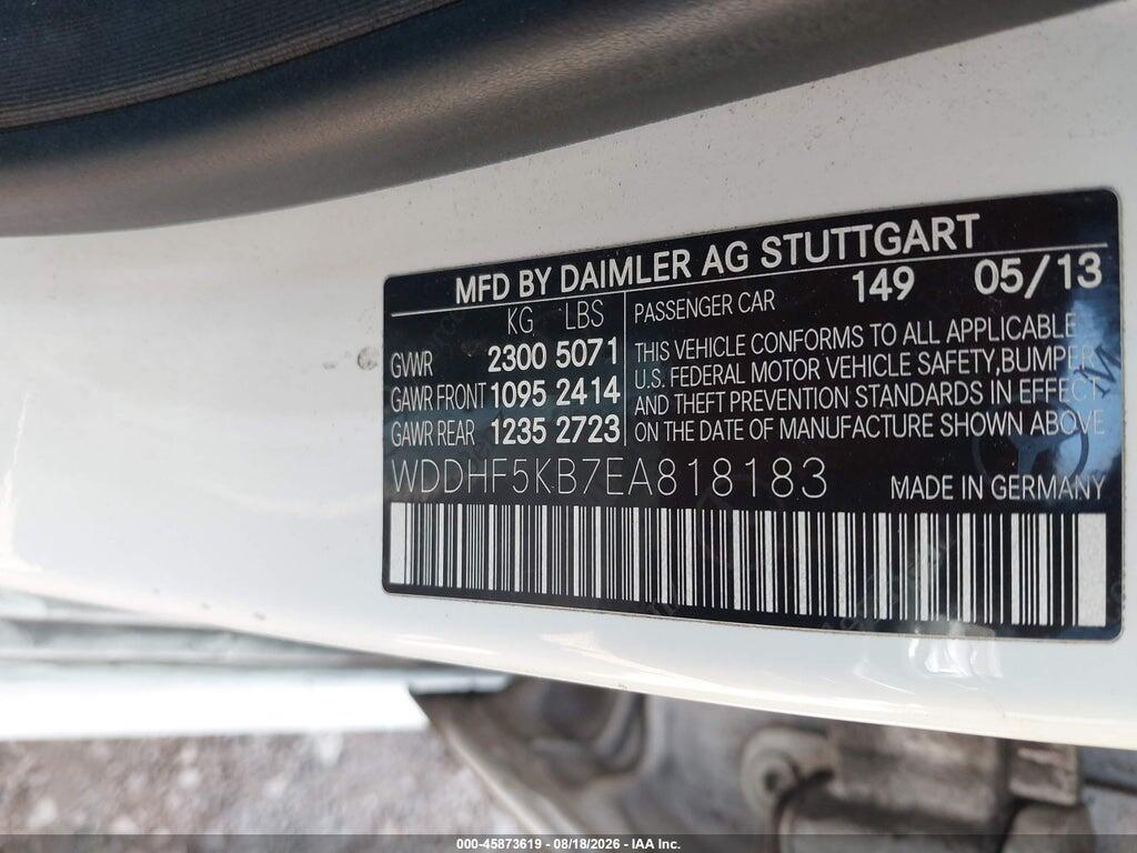 WDDHF5KB7EA818183 2014 MERCEDES-BENZ E 350 photo no. 9