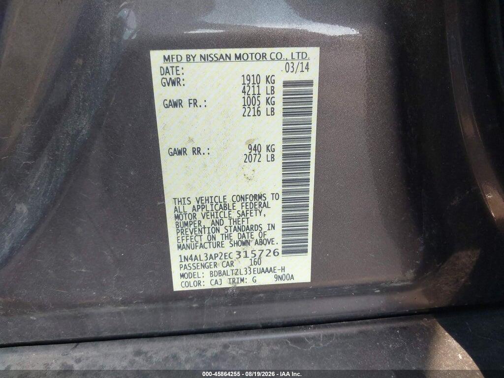 1N4AL3AP2EC315726 2014 NISSAN ALTIMA photo no. 9
