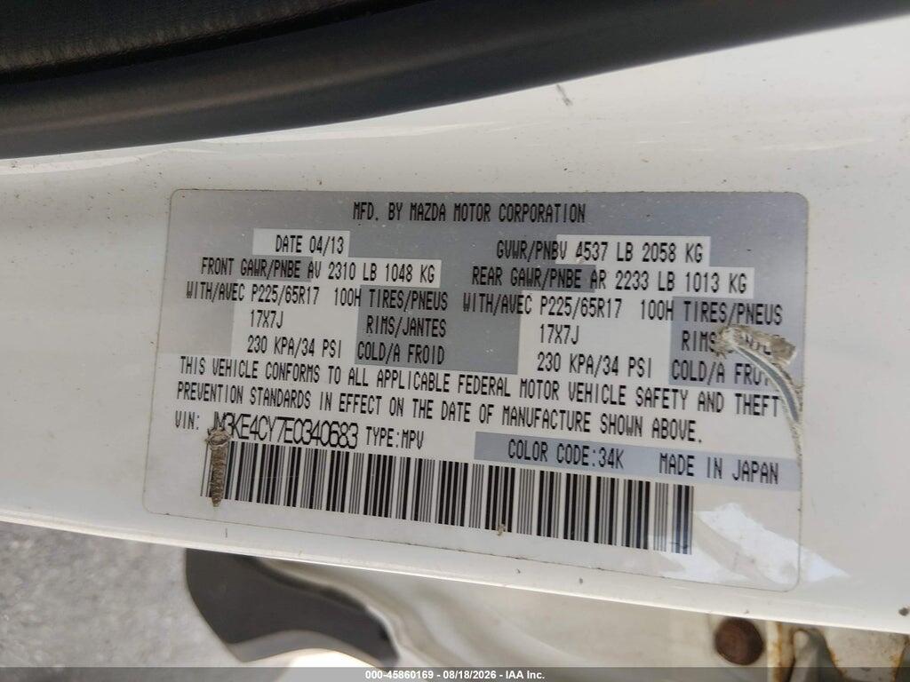 JM3KE4CY7E0340683 2014 MAZDA CX-5 photo no. 9