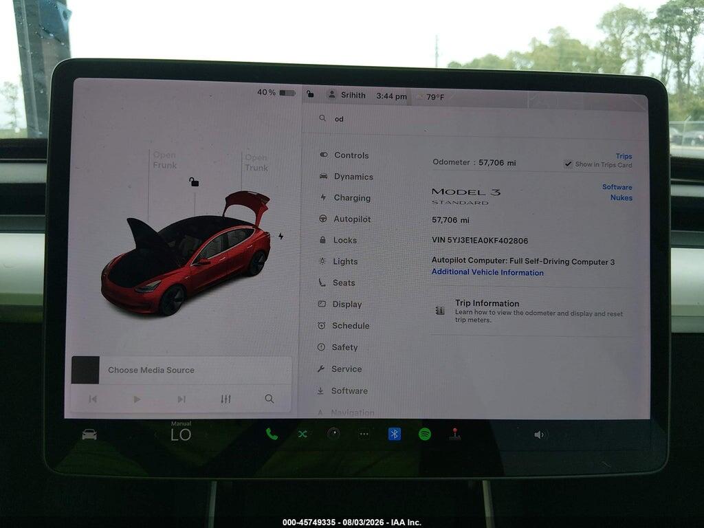 5YJ3E1EA0KF402806 2019 TESLA MODEL 3 photo no. 7